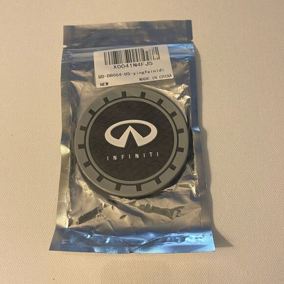 Infinity car cup Coasters in black and gray. Set of 2 NWT - Picture 5 of 5